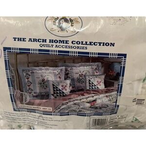 Pillow Shams Arch Home Collection Quilted Handmade Patchwork Floral Purple Two